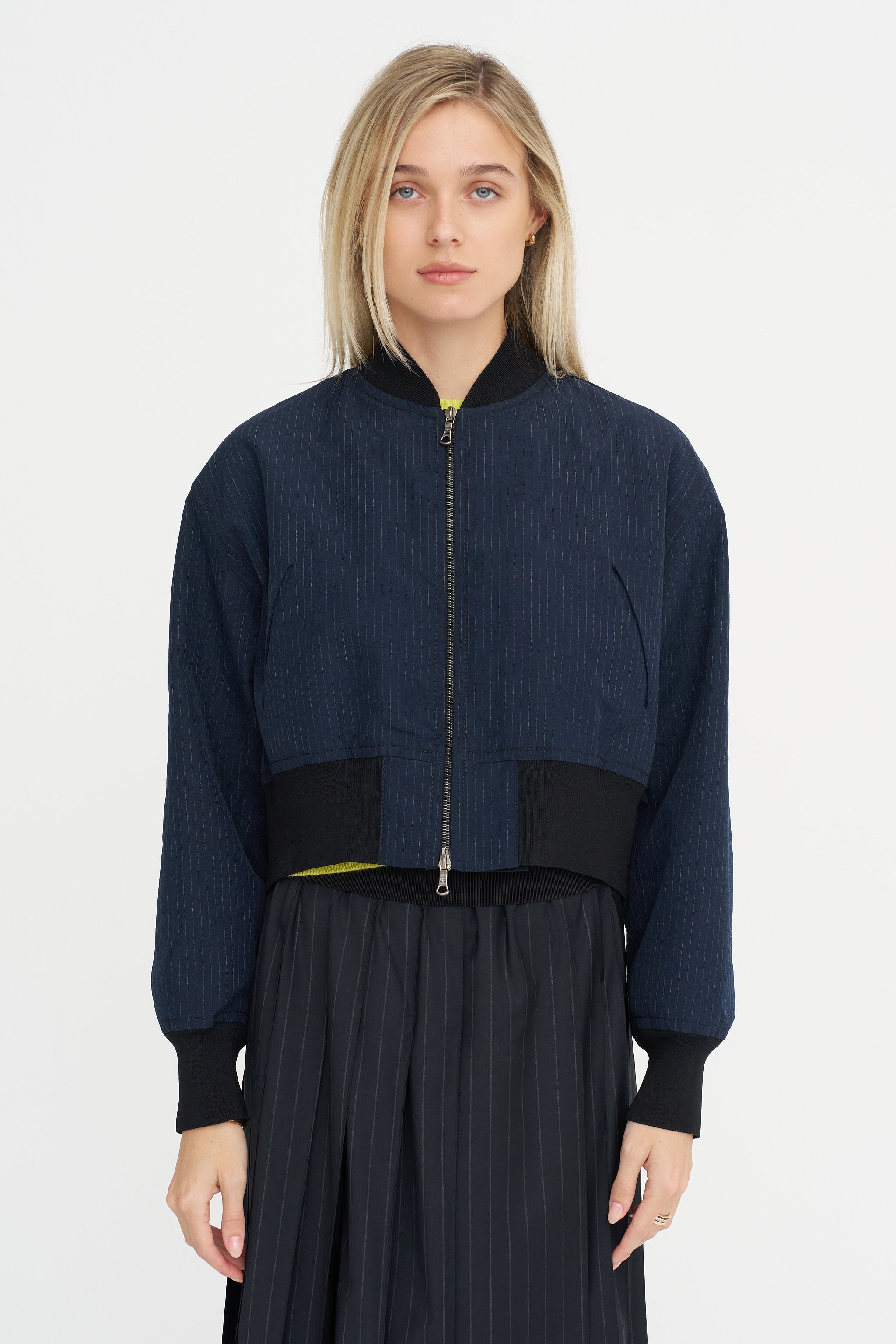 Aviator Coat, Midnight Pinstripe
