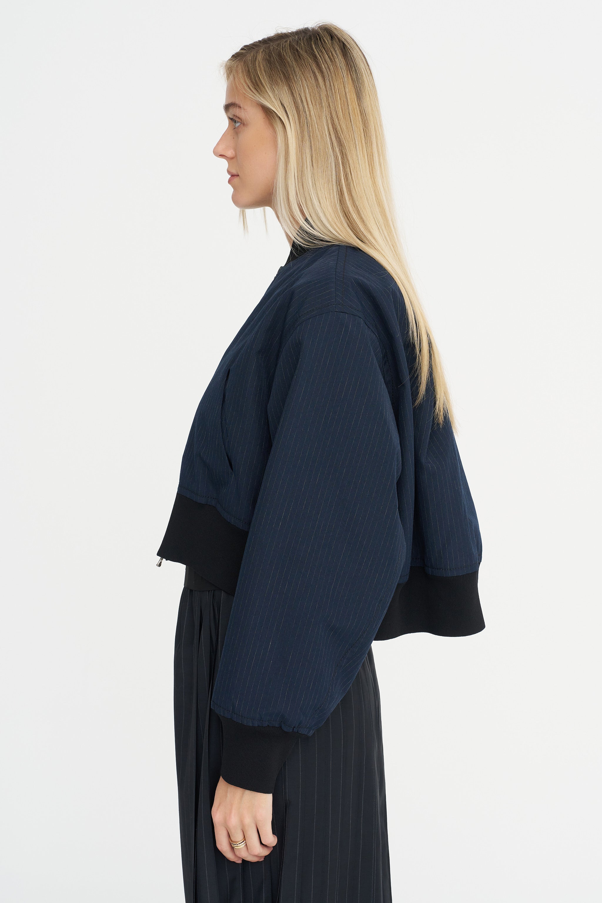 Aviator Coat, Midnight Pinstripe