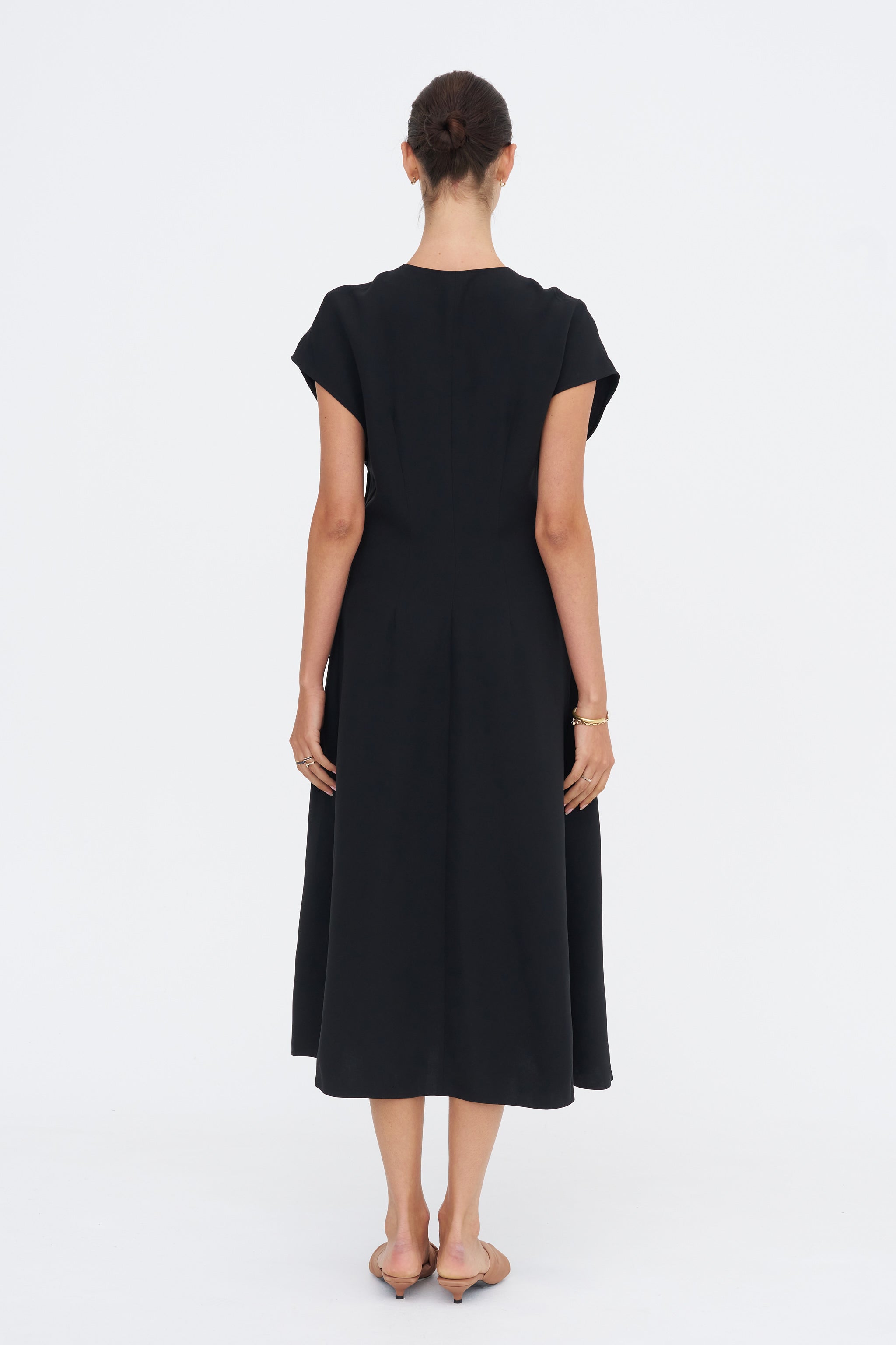 Arlo Pin Tucked Dress, Black