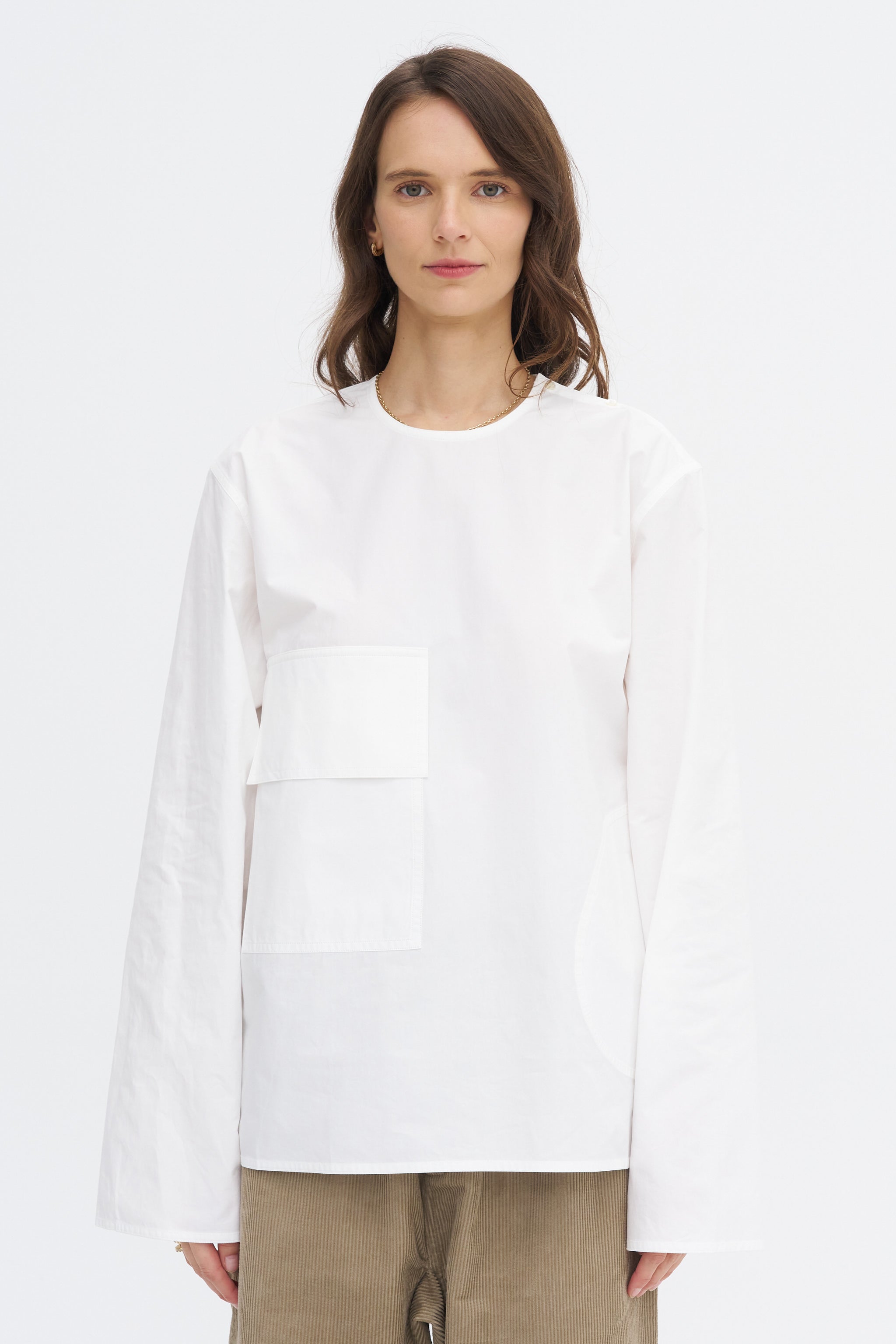 Balthus Cwap - Washed Poplin Pocket Shirt, White