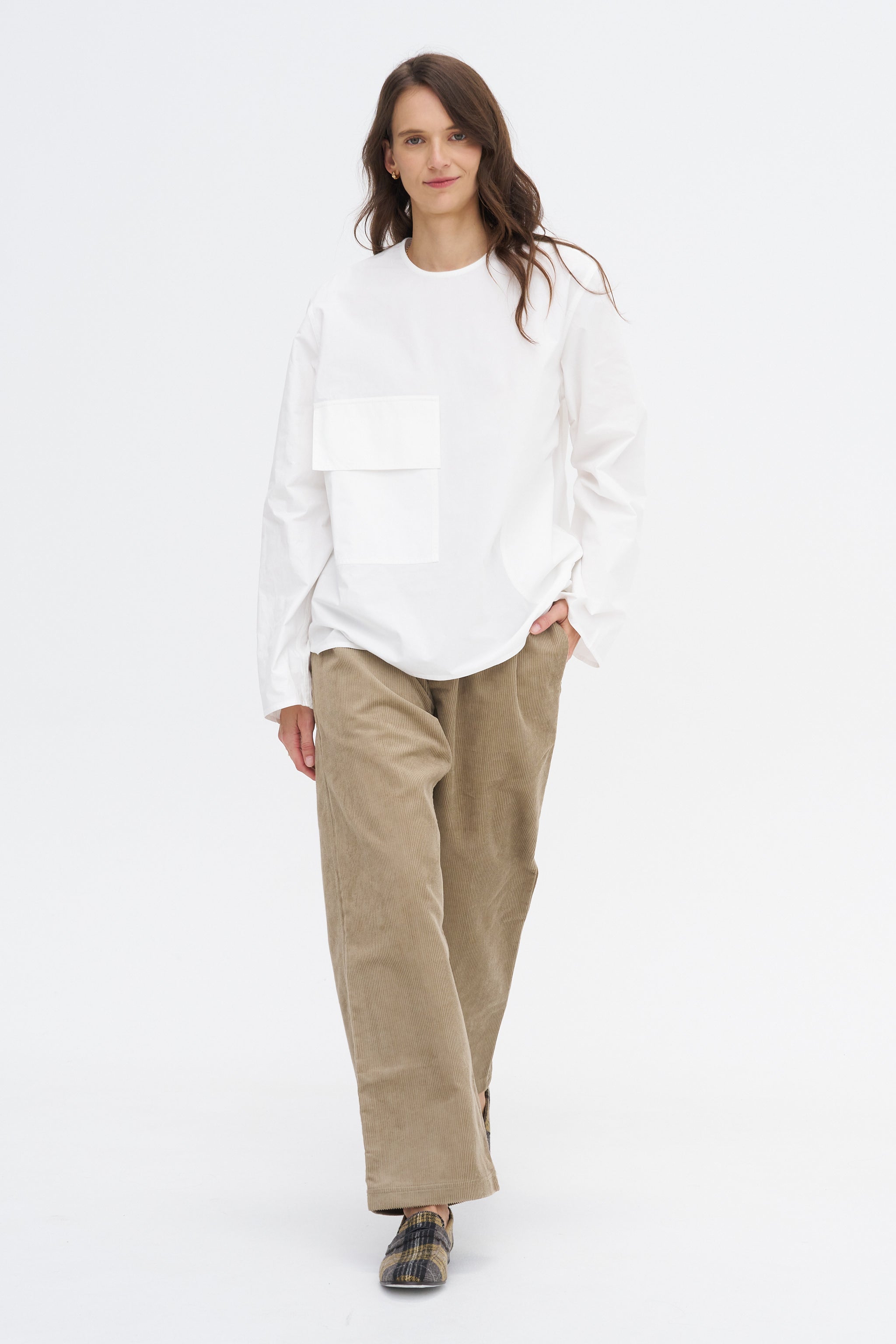 Balthus Cwap - Washed Poplin Pocket Shirt, White