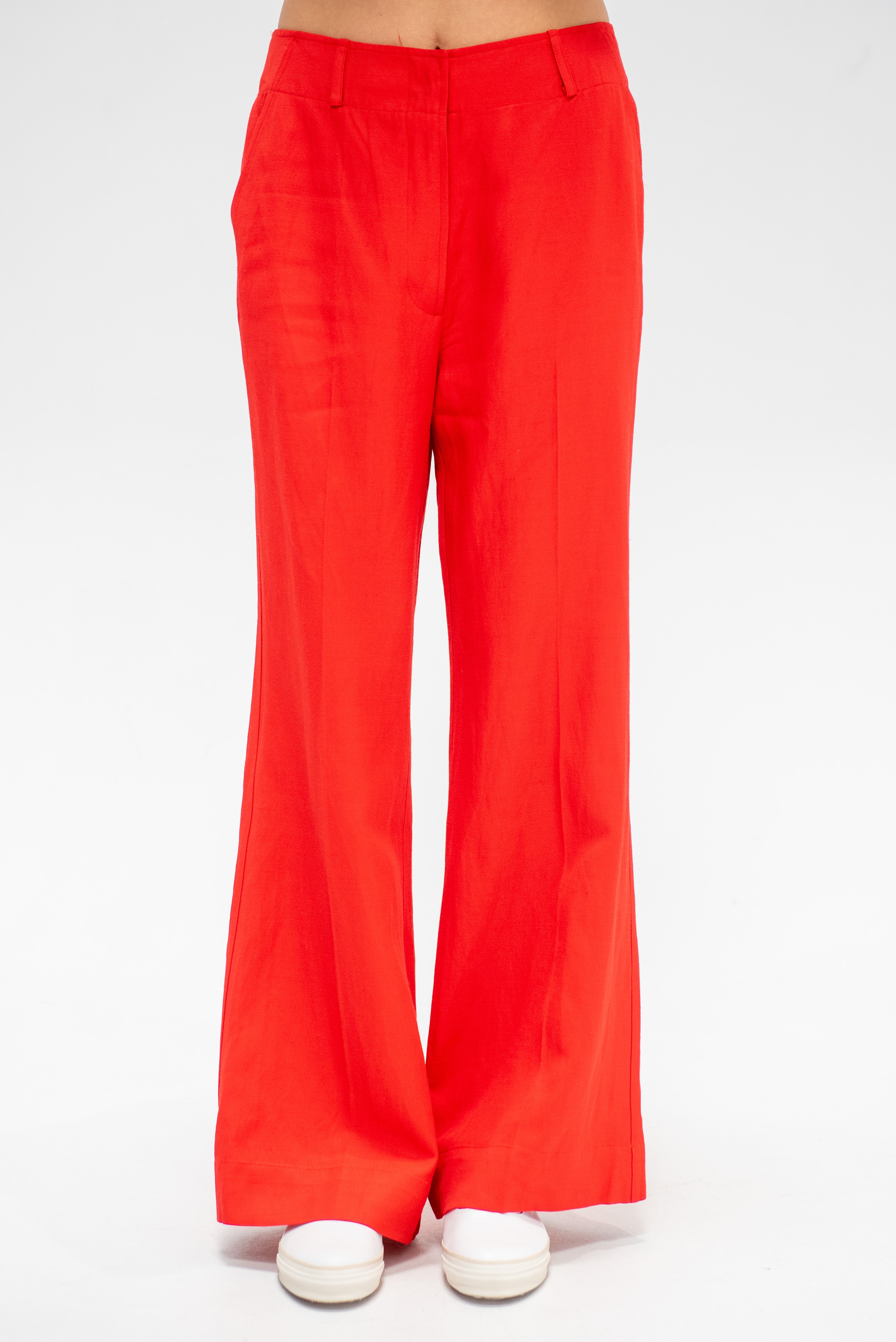Basket Weave Adi Wide Leg Trouser, Tigerlily