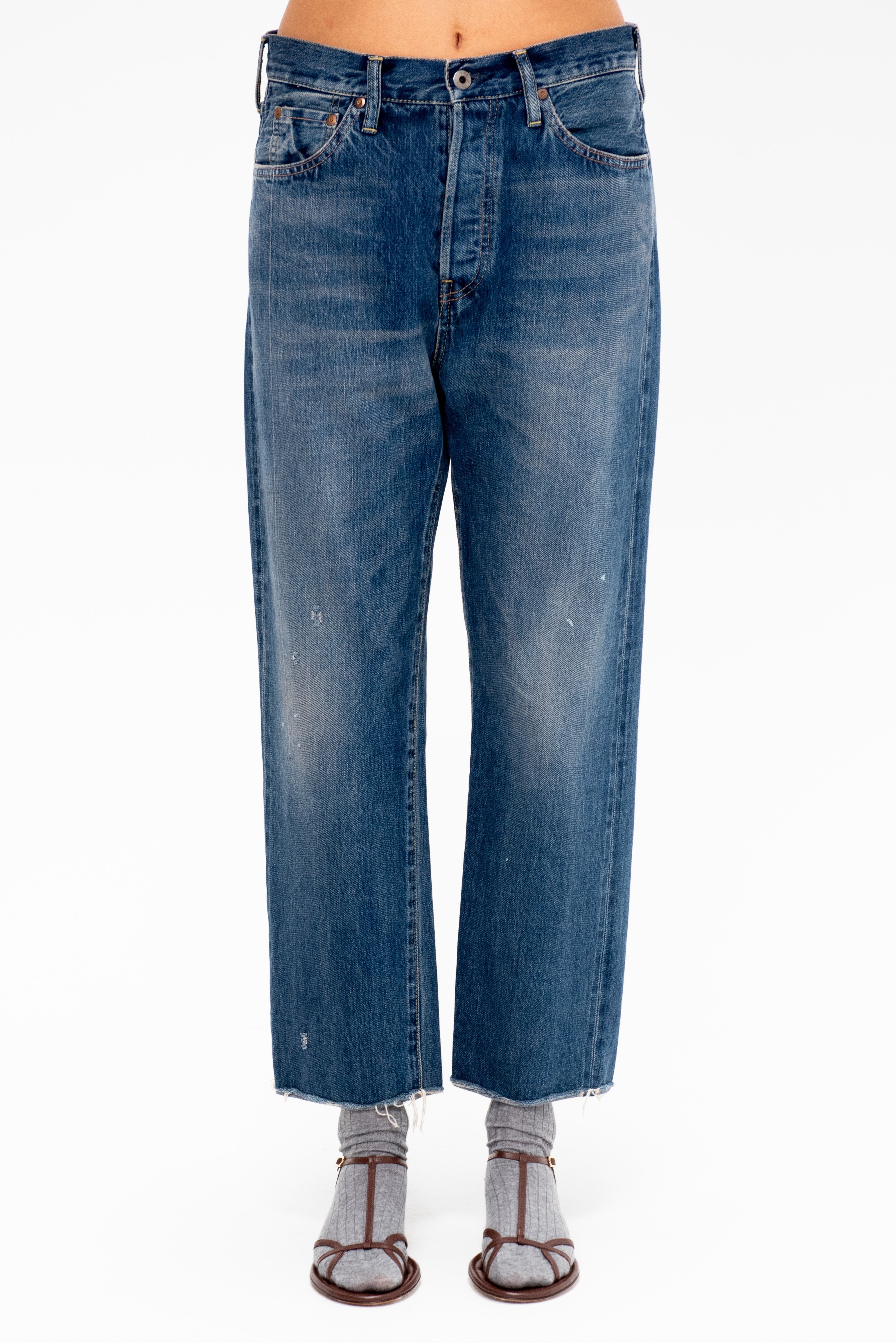 Ankle Cut Selvedge Denim, Vintage Dark