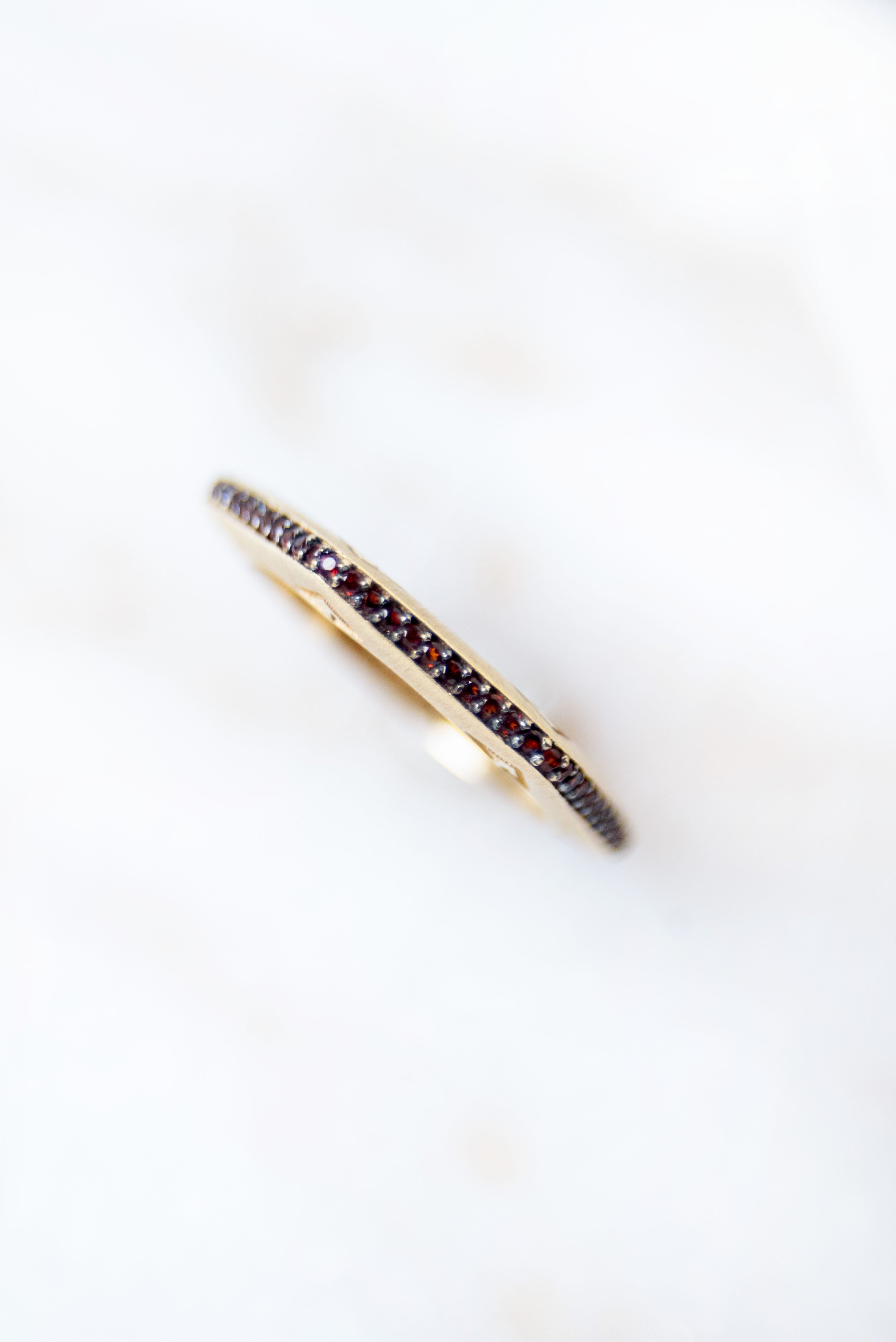 "Baira" Hexagonal Ring, Garnet