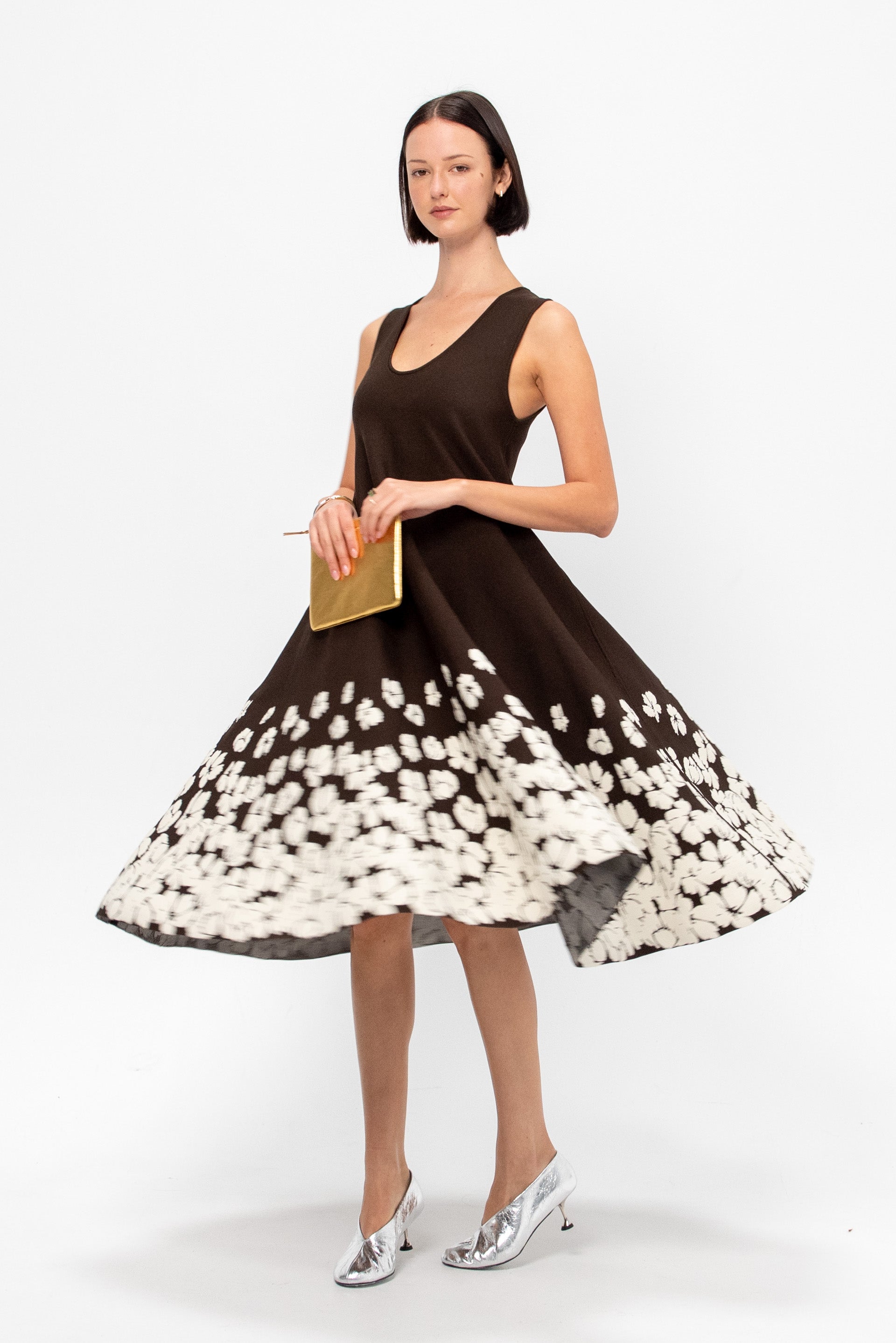 Alba Dress, Chocolate & Off-White