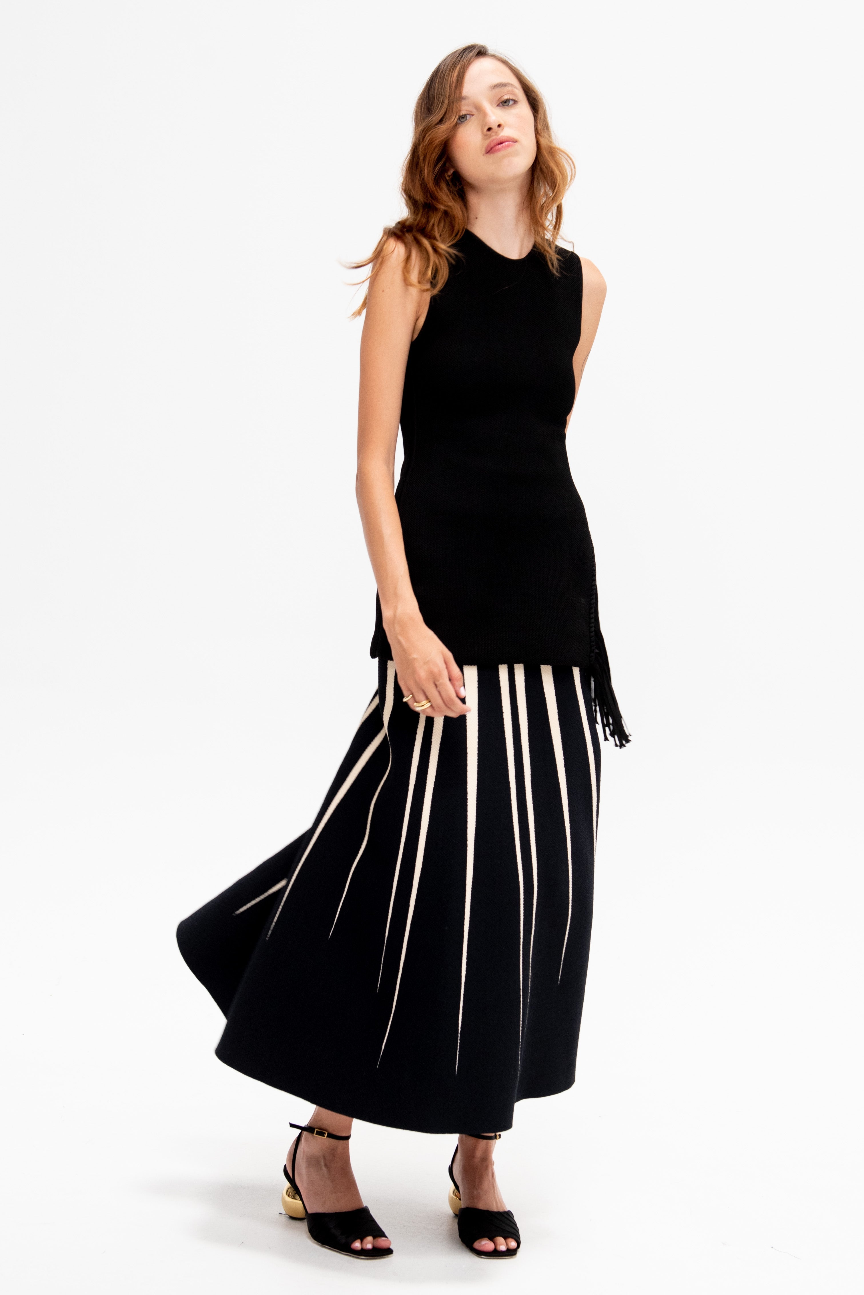 Anisa Skirt, Black & Vanilla