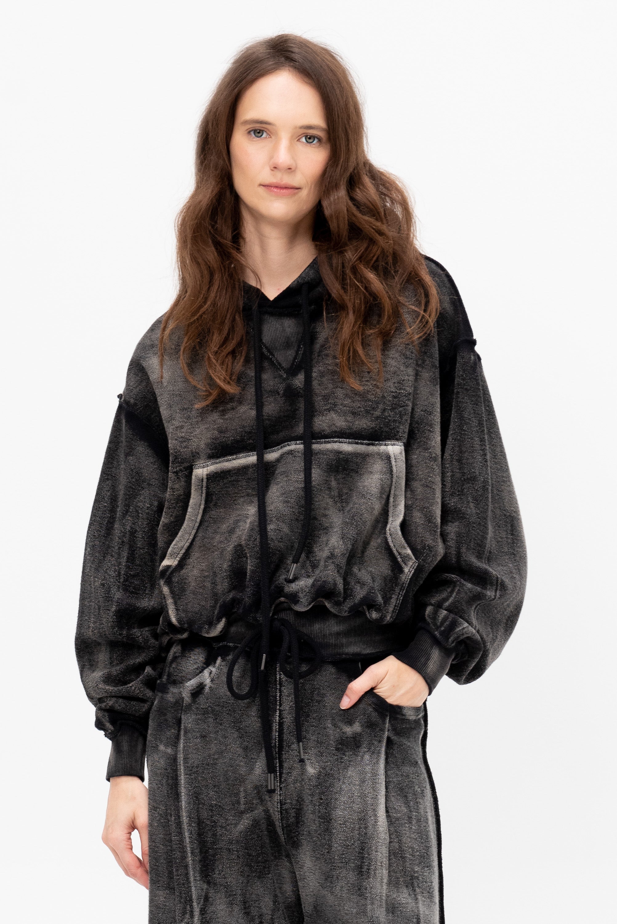 Balloon Popover Hoodie, Washed Black