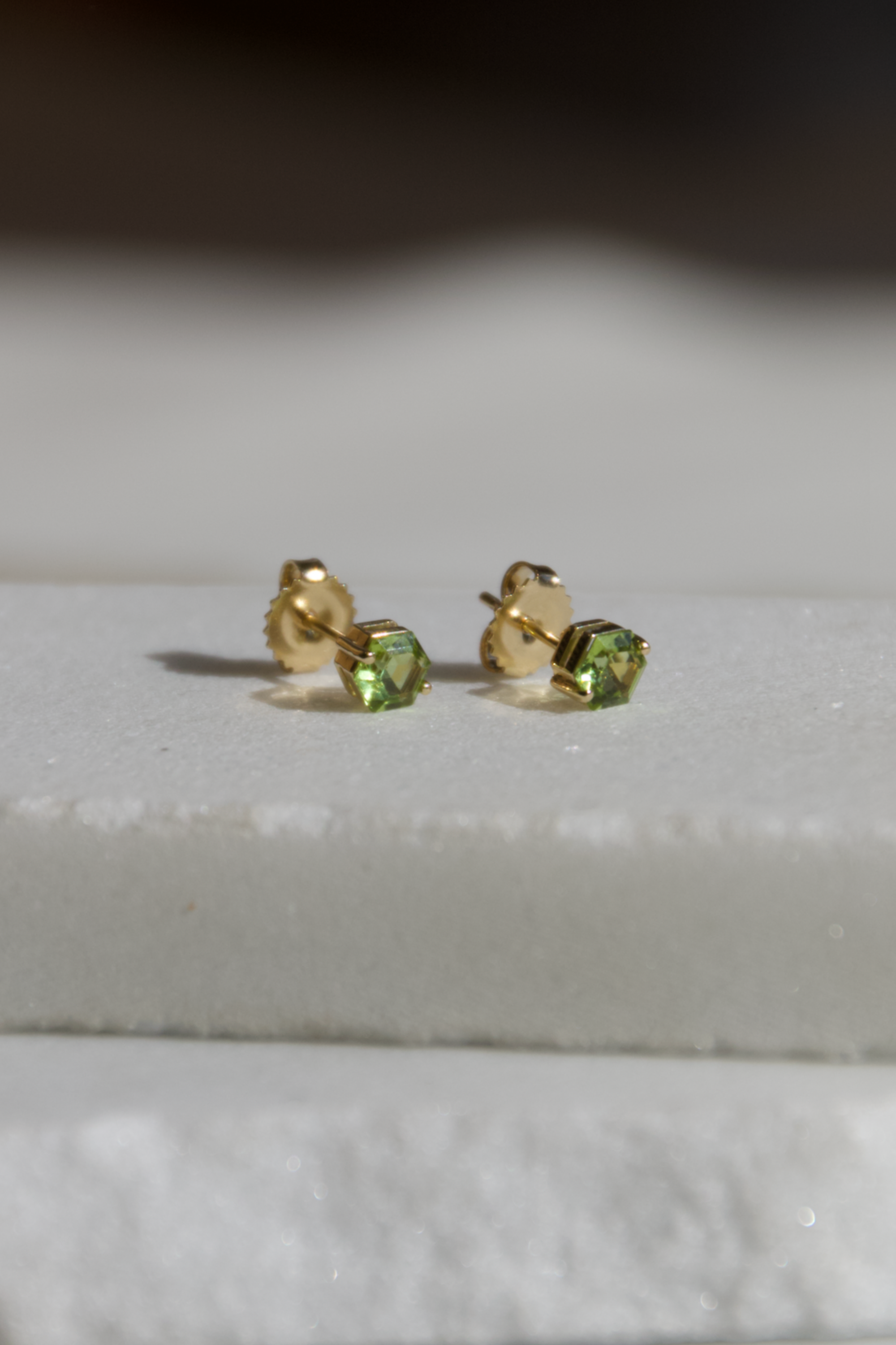 Amalfi Hexagon Earrings, Peridot
