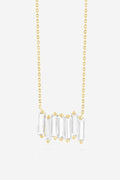 Baguette Necklace, White Topaz