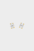 Amalfi Diamond Cut Studs, White Topaz
