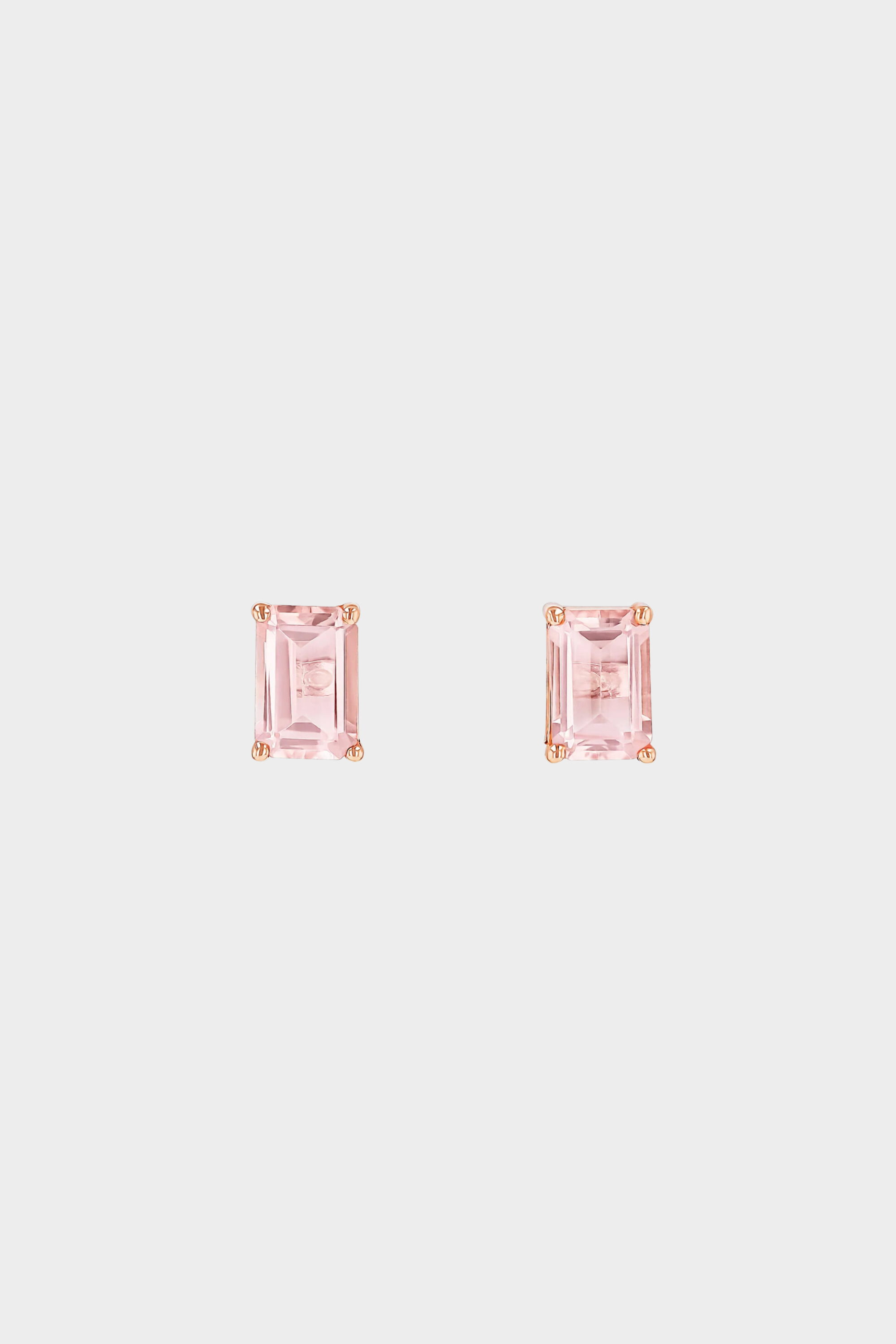 Amalfi Emerald Cut Studs, Morganite Topaz