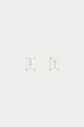 Amalfi Emerald Cut Studs, White Topaz