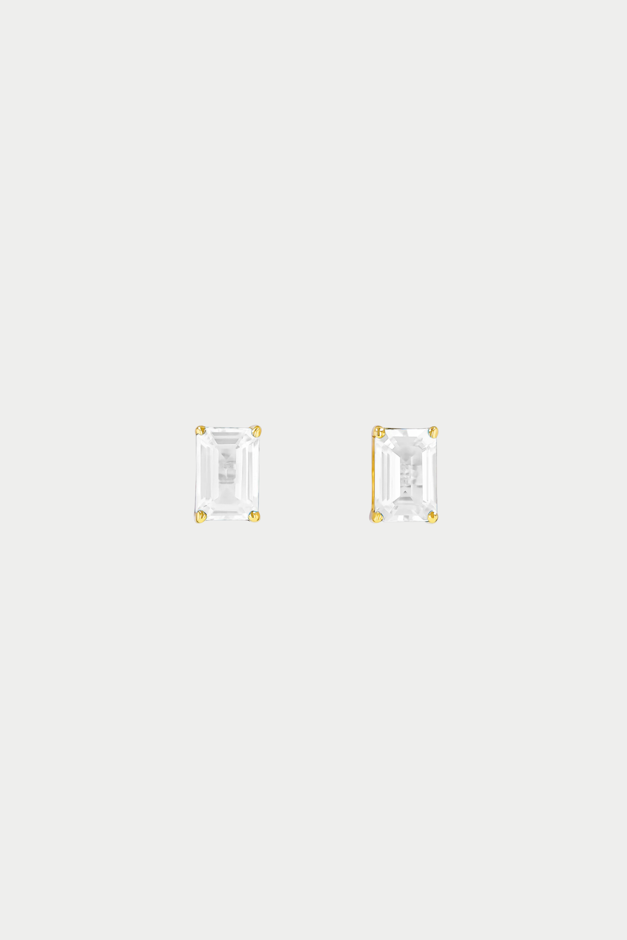 Amalfi Emerald Cut Studs, White Topaz