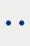 Amalfi Hexagon Studs, English Blue Topaz