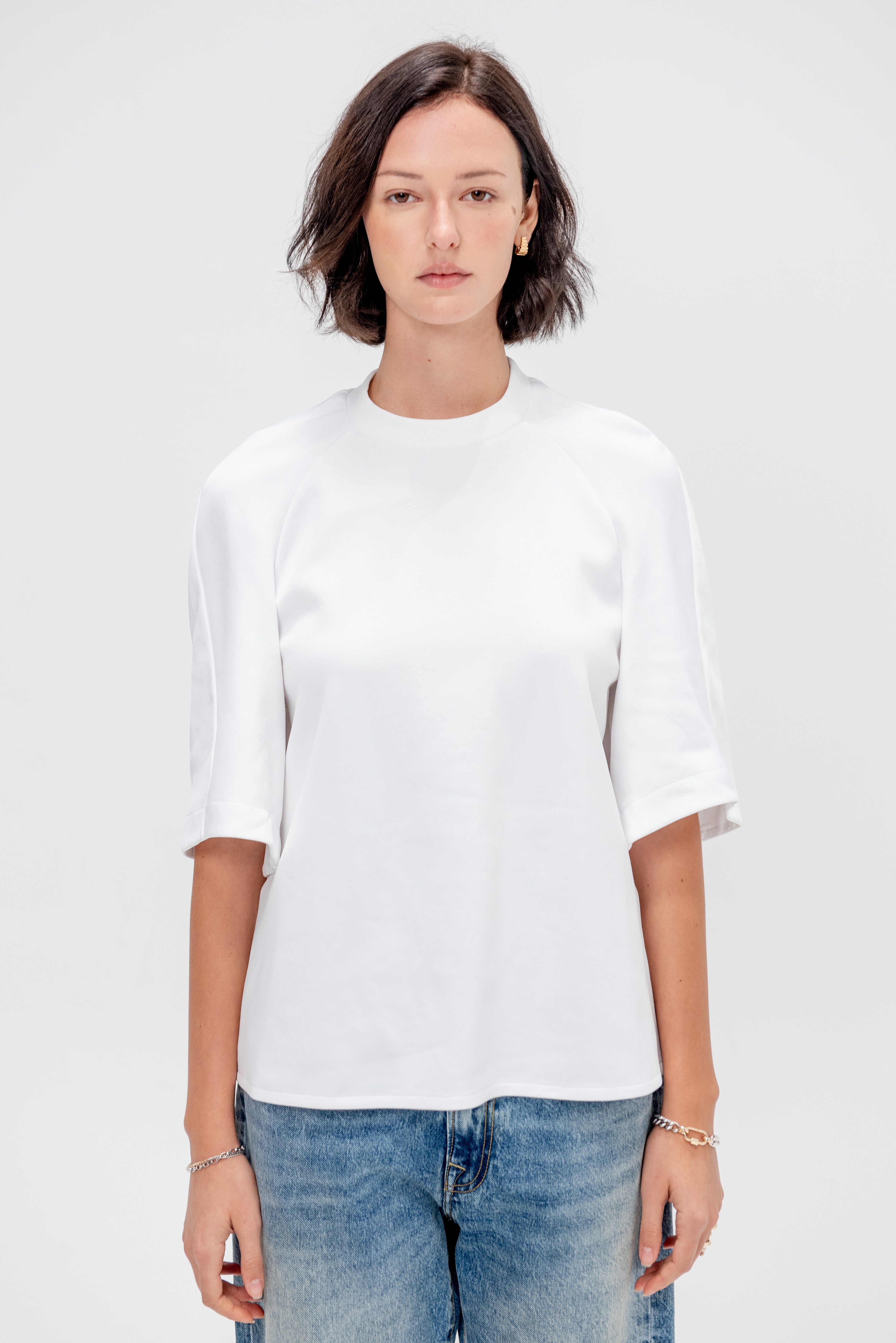 Active Knit Raglan Top, White