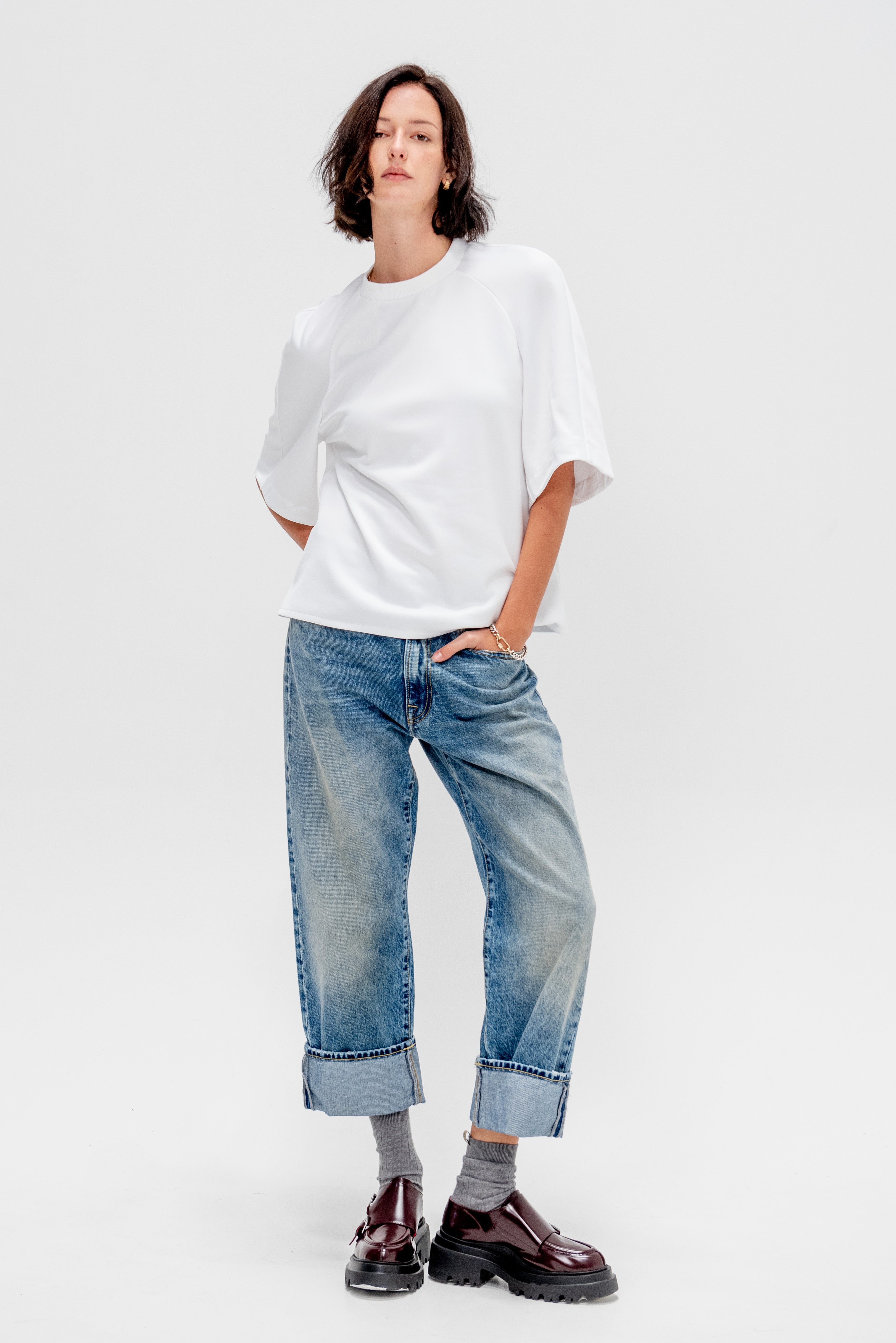 Active Knit Raglan Top, White